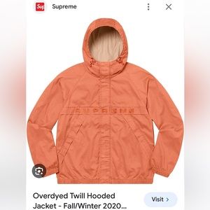 Supreme overdyed twill hooded sweatshirt